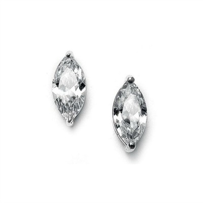 Sterling Silver & Marquise Cubic Zirconia Stud Earring